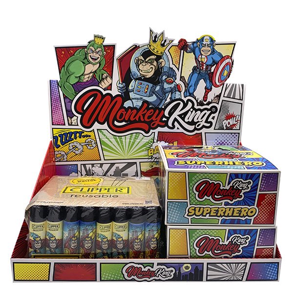 Papel Monkey King Pack King Size Slim Tips & Clipper  S. Hero
