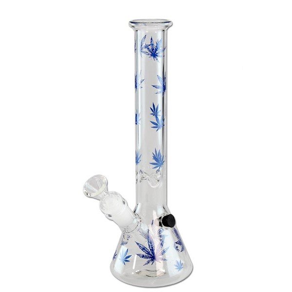 Bong Cristal Ice Blue Leaves 25 cm.